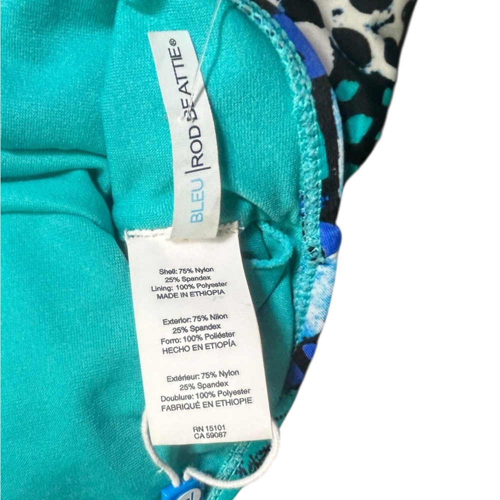 BLEU ROD BEATTIE plus size 14 geometric shape pattern one piece swimsuit NWT - Picture 7 of 8